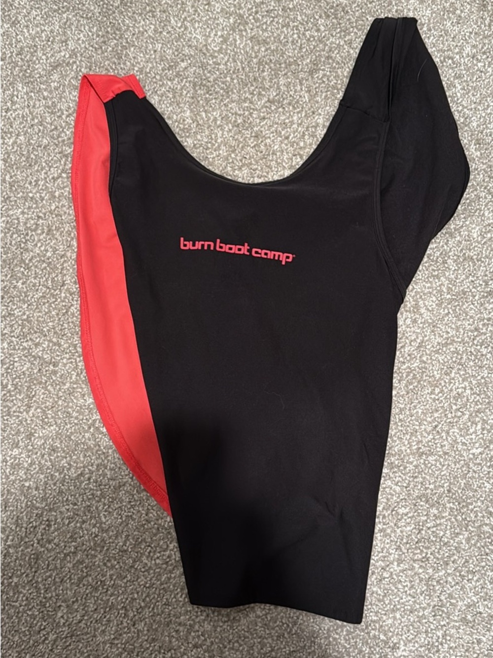 burn boot camp Black & Red Athletic Tank Top